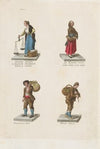 Plate 11; four street vendors from Madrid selling different kinds of fish (1809–1817)