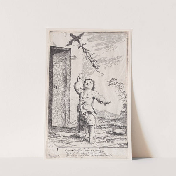 Plate 13; Bertoldino with birds carried off by a kite (1705–1715) by Giuseppe Maria Crespi