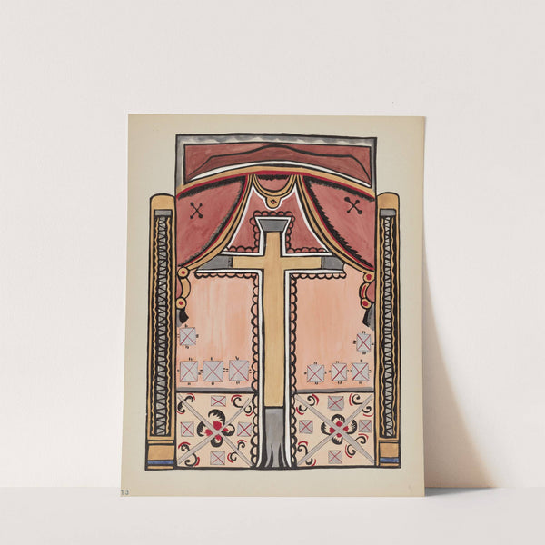 Plate 13 - Design with Cross, Chimayo - From Portfolio Spanish Colonial Designs of New Mexico by American 20th Century