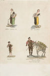 Plate 4; four street vendors from Madrid selling Albillas, radishes, carbon (1809–1817)
