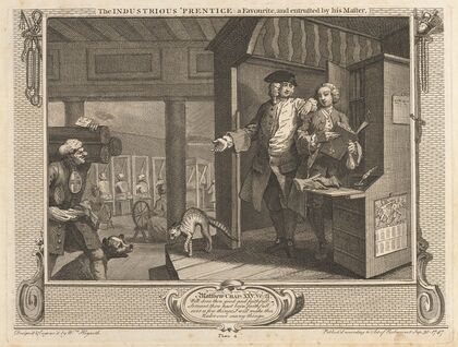Plate 4, The Industrious ‘Prentice a Favourite, and Entrusted by his Master