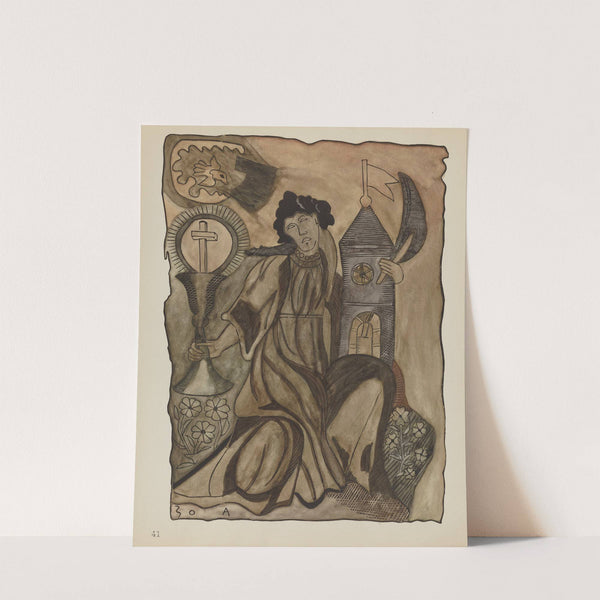 Plate 41 - Saint Barbara - From Portfolio Spanish Colonial Designs of New Mexico by American 20th Century