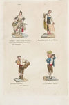 Plate 6; four street vendors from Madrid selling navitos, muslin, fans, plants (1809–1817)