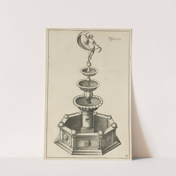 Plate V: Pyrotechnic set piece of Fortuna (exterior) by Jacob van Meurs
