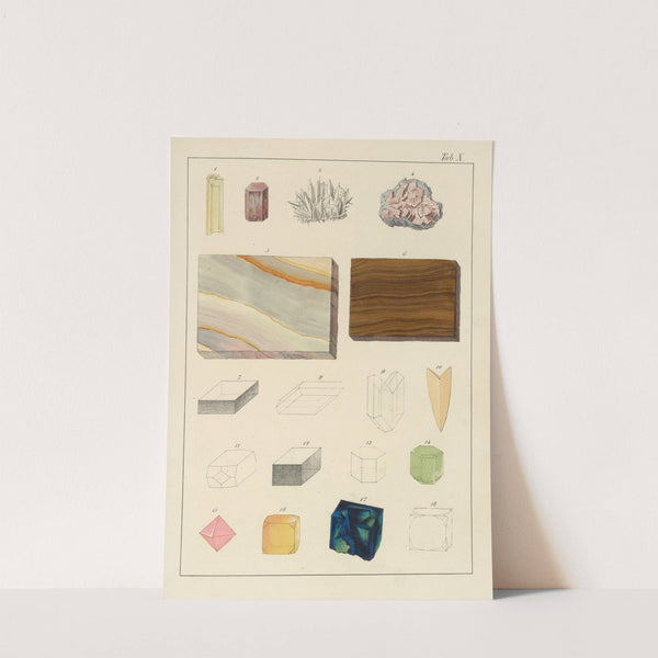 Plate X: Aragonite, Spar, Gypsum, Anhydrite, Apatite, Fluor Spar by Johann Gottlob Kurr