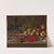 Plates of cherries and wild strawberries, with grapes, apples, pears, plums and other fruits on a stone ledge by Floris van Schooten
