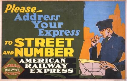 Please – address your express to street and number American Railway Express