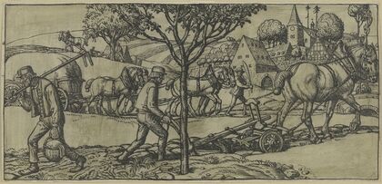 Plowing farmer