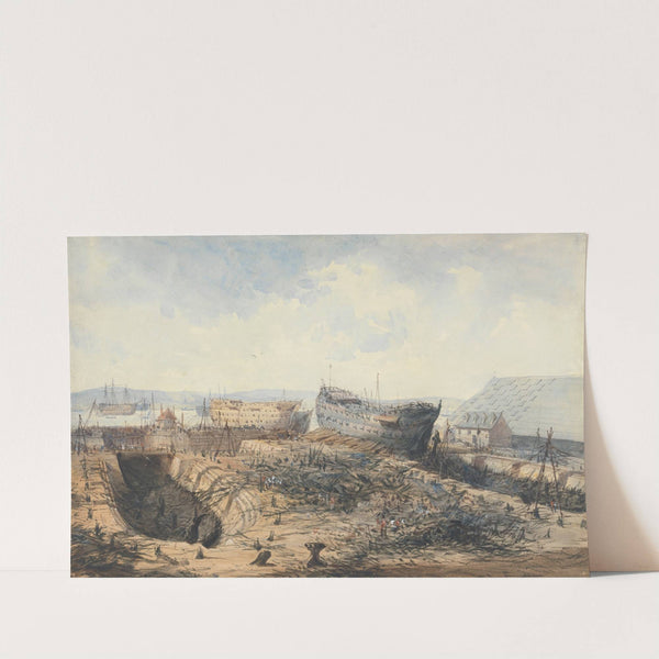 Plymouth Dockyard after the Fire by William Callow
