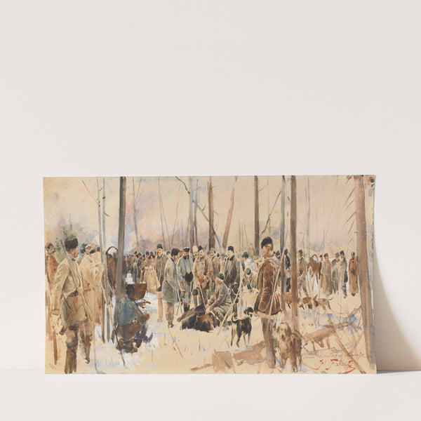 Po polowaniu na niedźwiedzie w Nieświeżu (after 1886) by Julian Falat