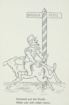 Poincaré auf der Flucht. Rette sich wer kann (1914)