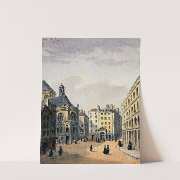 Pointe Saint-Eustache et la fontaine. (1810) by Auguste-Sébastien Bénard
