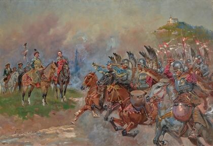 Polish Hussars Parading in Front of King John III Sobieski