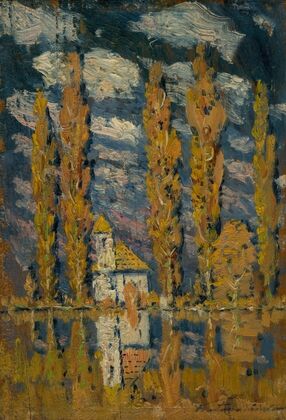 Poplars by the water