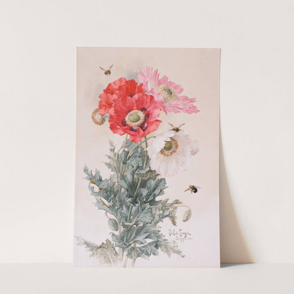 Poppies and Bees by Paul de Longpre