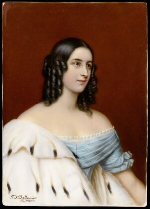 Porcelain Portrait Plaque Of Caroline Von Oettingen