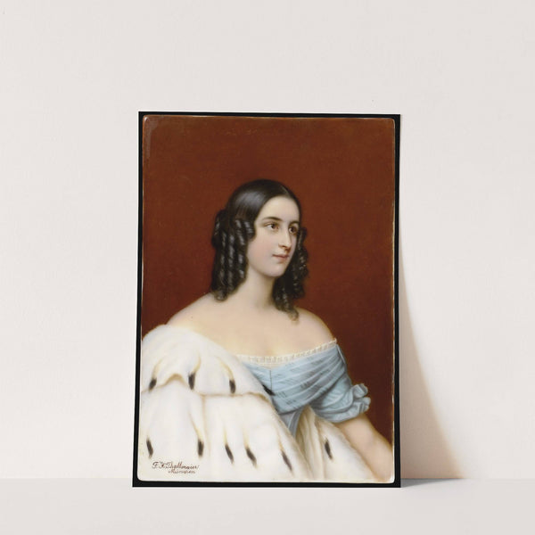 Porcelain Portrait Plaque Of Caroline Von Oettingen by Franz Xaver Thallmaier