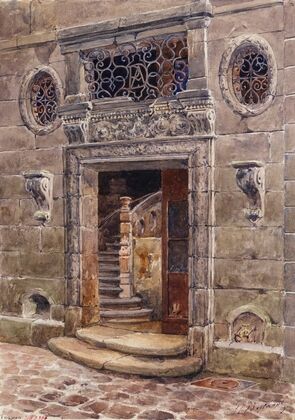 Porte de l’escalier principal d’une maison sise 27 rue du Jour