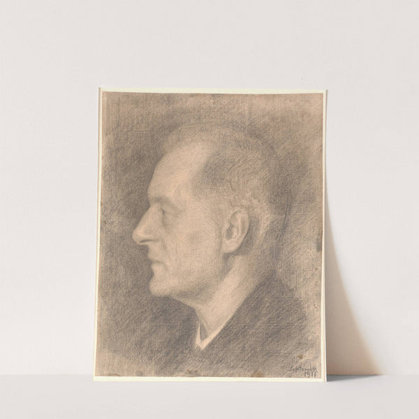 Portræt af Alfred Bramsen, profil mv by Vilhelm Hammershøi