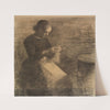 Portræt af Ida Hammershøi med håndarbejde (1891) by Vilhelm Hammershøi