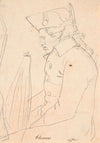 Portræt af kobberstikkeren J.F.Clemens. Trekvartfigur siddende i profil mog venstre (1777 – 1778)