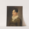 Portræt af kvinde med ørering og pibekrave by Christian August Lorentzen