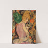 Portræt af Lili Elbe med grøn fjervifte (1920) by Gerda Wegener