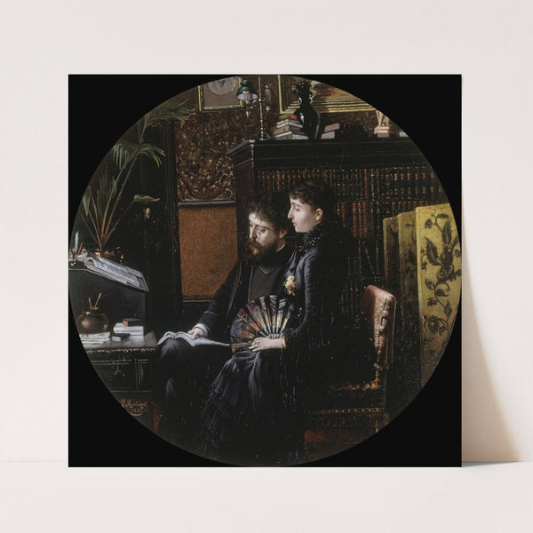 Portrait d’Alphonse Daudet (1840-1897) et son Ã©pouse (nÃ©e Julie Allard, 1844-1940), dans leur cabinet de travail by Louis Montégut