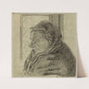Portrait de femme âgée devant une fenêtre, de profil vers la gauche by Arthur-Joseph Gueniot