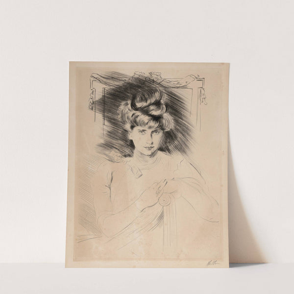 Portrait de femme assise de face by Paul César Helleu