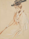 Portrait de femme au chapeau à plumes