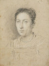 Portrait de femme au collier de perles