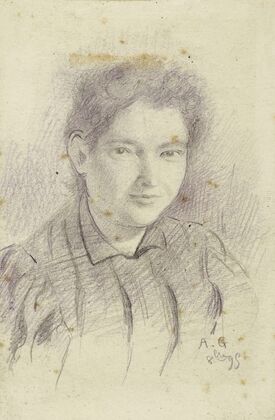 Portrait de femme en buste, de trois-quarts vers la droite (1895)