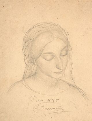 Portrait de femme regardant vers le bas (1835)