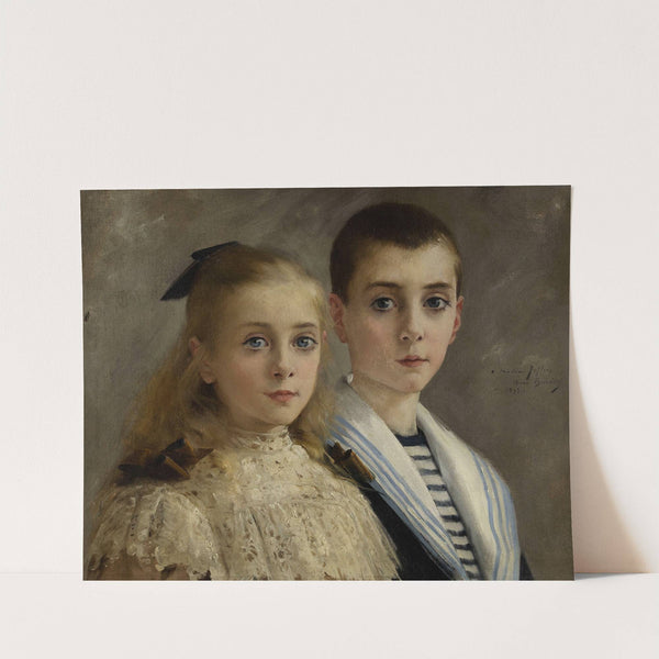 Portrait de Jean et Jeanne, les enfants du professeur Joffroy by André Brouillet