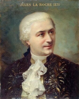 Portrait de Jules Laroche (1841-1925), sociÃ©taire de la ComÃ©die-FranÃ§aise, dans le rÃ´le d’Almaviva