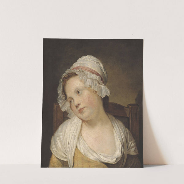 Portrait de petite fille au bonnet blanc (18th Century) by French School