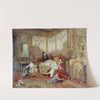 Portrait de Victorien Sardou (1831-1908), de sa femme et de ses enfants dans le grand salon de leur maison de Marly-le-Roi by Auguste de La Brély