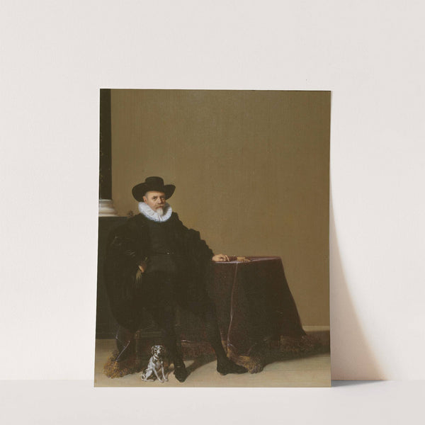 Portrait d&#039;homme en costume de velours noir by Hendrik Gerritsz Pot