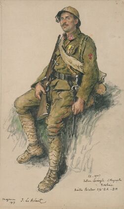 Portrait d’un militaire français de la Première Guerre Mondiale (1919)