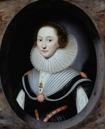 Portrait d’une femme portant une fraise et une robe noire (1624)
