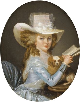Portrait d’une jeune femme avec son chien