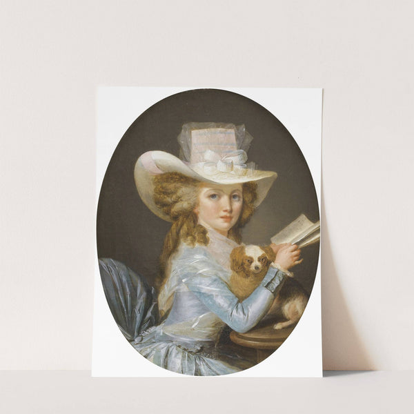 Portrait d&#039;une jeune femme avec son chien by Henri Nicolas van Gorp