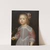 Portrait d’une petite fille tenant des fleurs, à mi-corps by Dirck Dircksz. van Santvoort