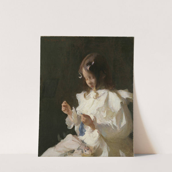 Portrait of a Child Sewing by Frank Weston Benson  