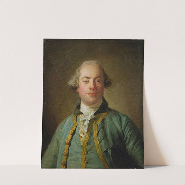 Portrait Of a Gentleman, Bust Length, In a Blue Gold-Lined Waistcoat And White Chemise by Jean-Baptiste Perronneau