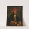 Portrait of a gentleman in a red cap before a ledge by Anton Woensam