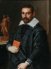 Portrait Of A Gentleman, Three-Quarter Length, Holding A Book With A Statue In The Background