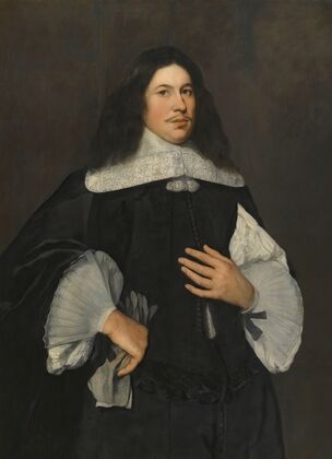 Portrait Of A Gentleman, Three-Quarter Length, Holding A Pair Of Gloves In His Right Hand