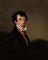 Portrait of a gentleman wearing a brown coat and red cravat